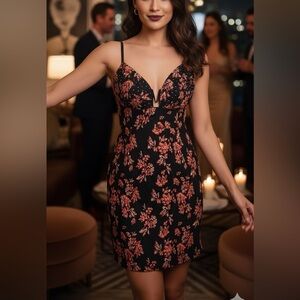 Foxiedox Piper Floral Jacquard Mini Dress